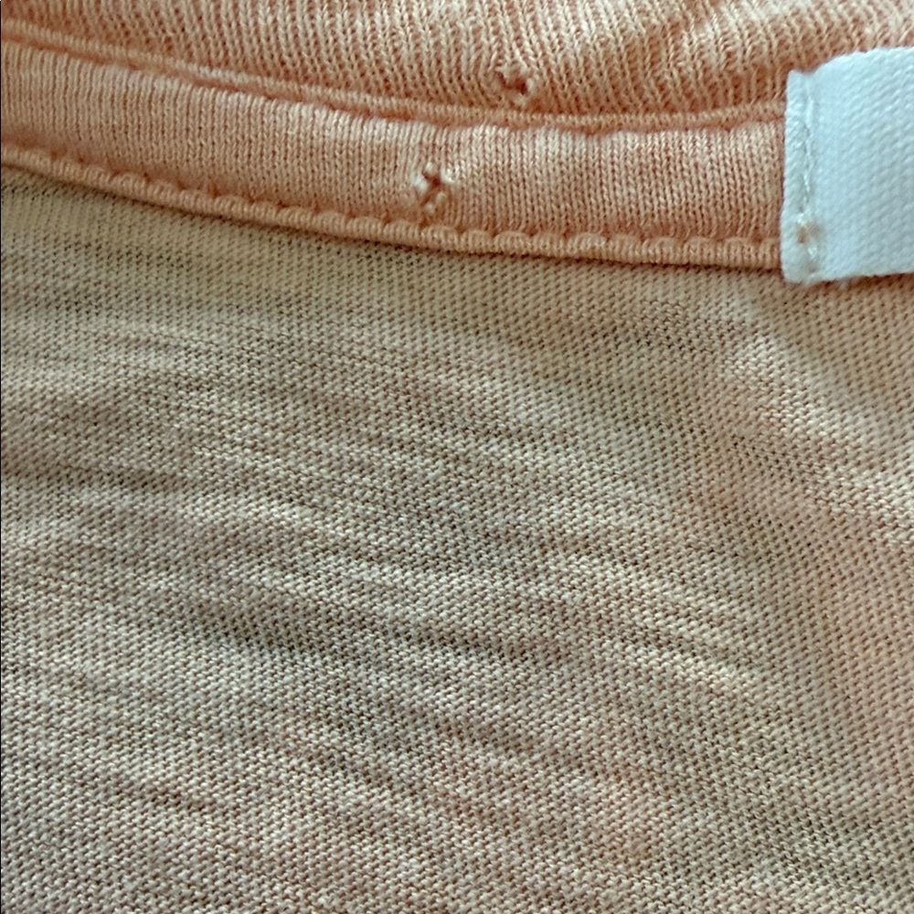 rag & bone Pima Cotton Slub Tee Medium Peach Apricot Crew Neck Short Sleeve - Picture 7 of 11